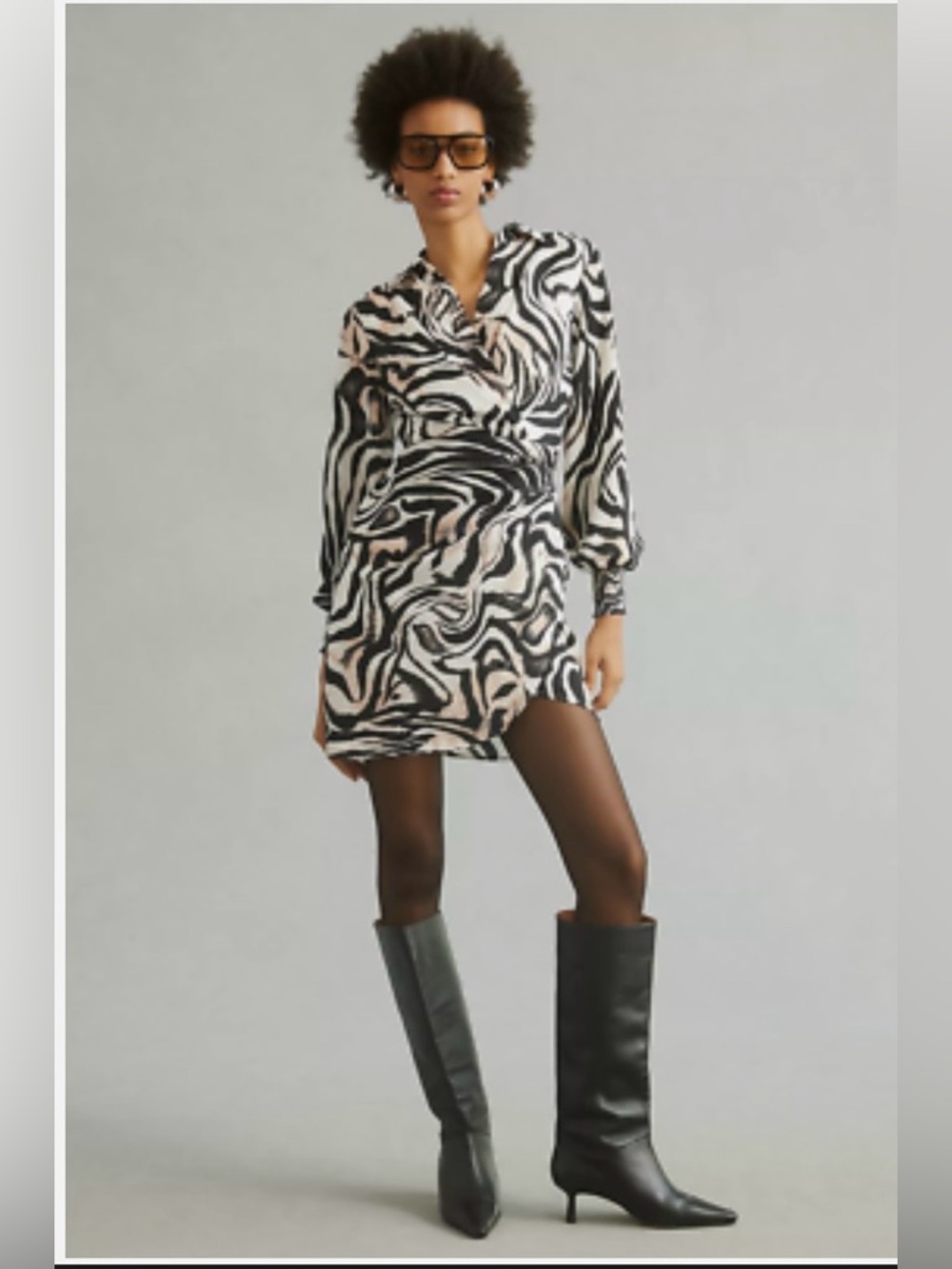 NWT Anthropologie Abstract Printed Wrap Shirt Dress in Size 22